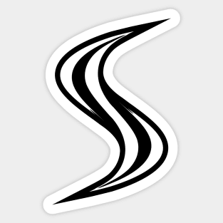 Smellville ‘S’ Logo White with Black Outline Sticker